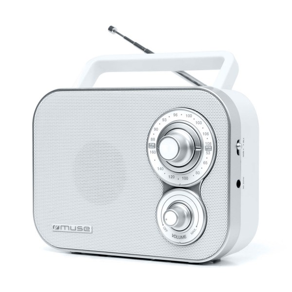 Muse m-051 rw blanco radio analógica fm/am con altavoz integrado